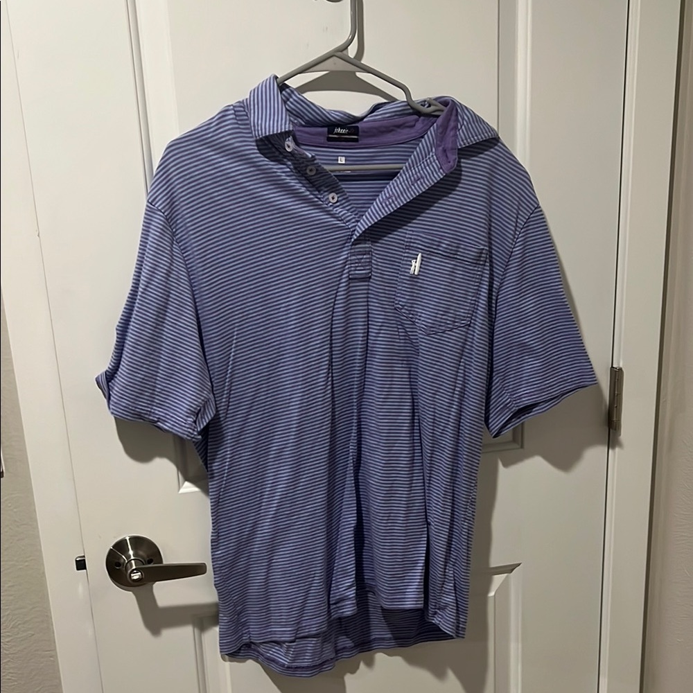 Johnnie O Men's Blue Striped Shirt